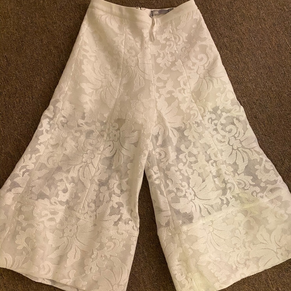 Asos culotte white lace pants.
